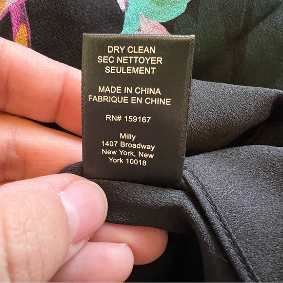 MILLY NWT Multi Blue Hadlee Floating Cosmos Print Dress Size 0 - Picture 7 of 7